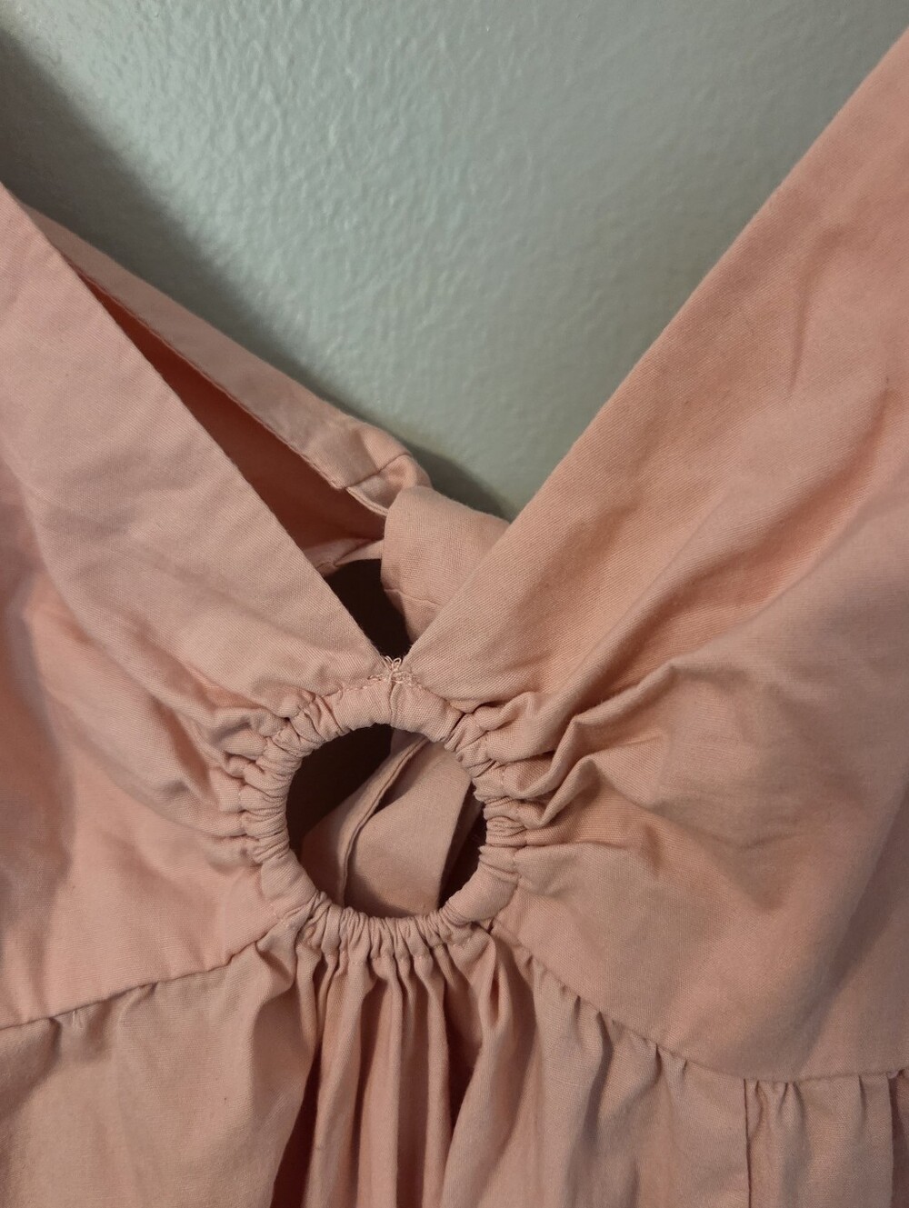 Abercrombie & Fitch Women's Pink Puff Sleeve O-Ring Cutout Midi Dress Sz S - Picture 5 of 11